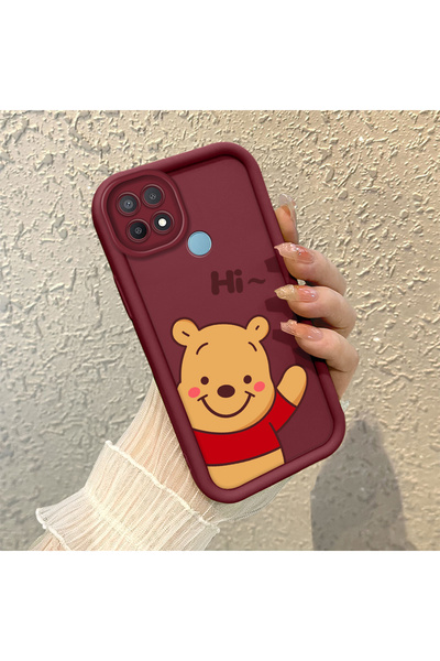 ARTISHELL Oppo A15/A15S Uyumlu Winnie the Pooh desenli, lüks silikon telefon ...