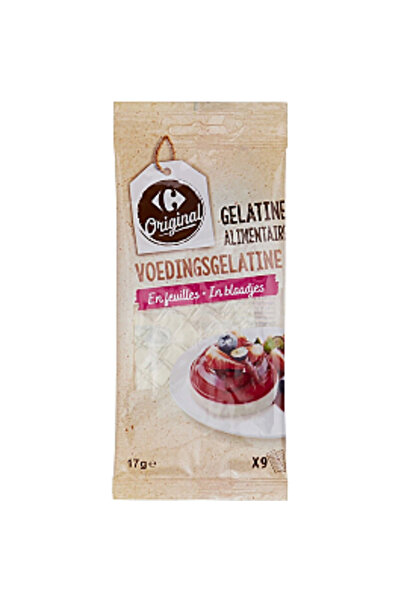 Carrefour Original Food grade gelatin sheets, 17g