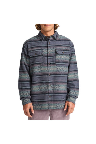 BİLLABONG Πουκάμισο μακρυμάνικο φανελένιο ζακάρ off-shore, μπλε ντεγκραντέ, L