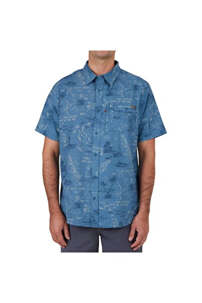 Salty Crew Seafarer S/S Τεχνολογικό Υφαντό Σκούρο Γκρι M