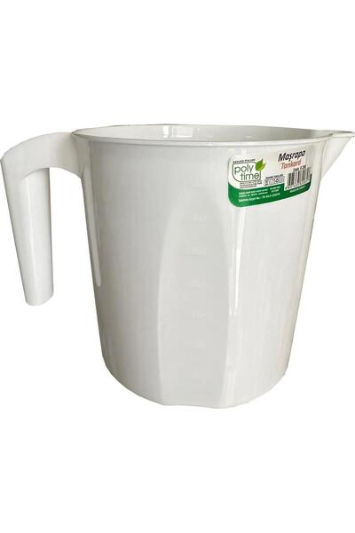 Polytime Plastik Bej Ölçekli Maşrapa - 1.5 Litre