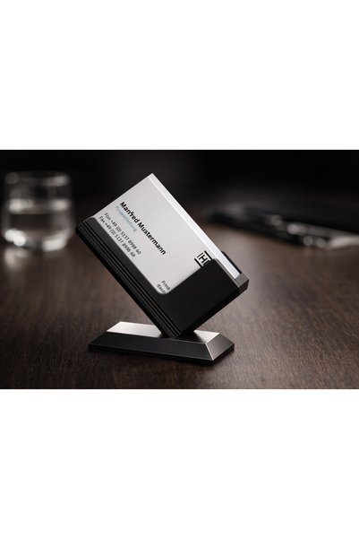 Three Dittle Birds Minimalist Business Card Stand – Stylish Desktop Card Holder