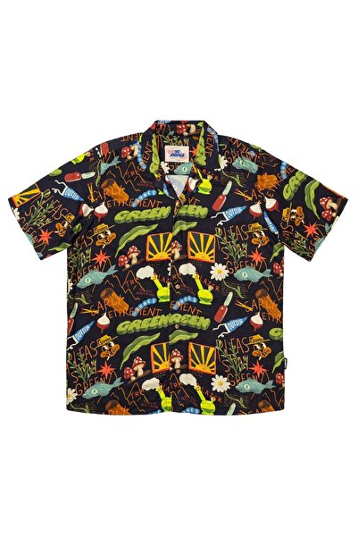 The Dudes TREASURE TRAIL Μαύρο Χαβανέζικο Πουκάμισο Πολύχρωμο Μ