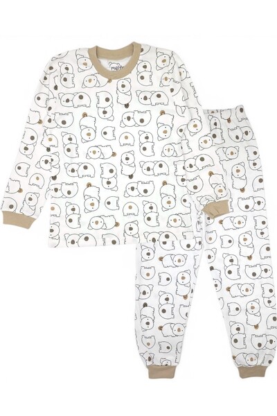 VOY KİDS Boy's 6-9 Years Old Koala Printed Crew Neck Seasonal 100% Cotton Nig...