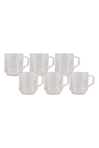 Crystal Drops Glass Hexagonal Cup Set, 6 pcs