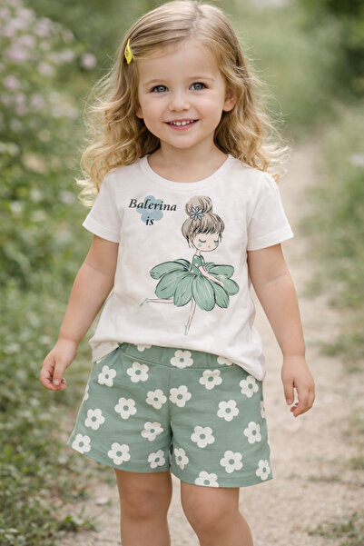 SANTRALBEBE Κοριτσίστικο φλοράλ σορτς κοστούμι