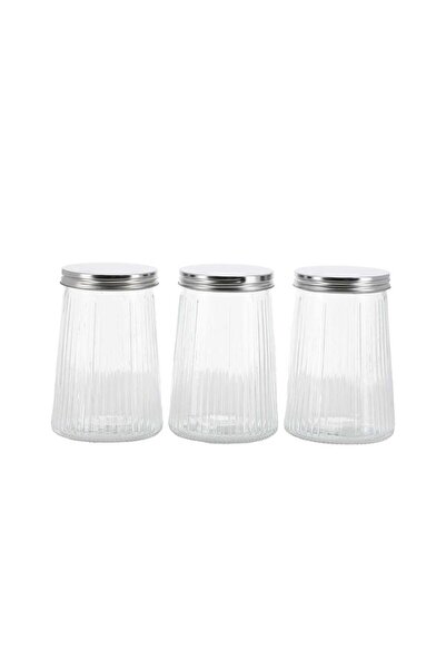 Crystal Drops Glass Storage Jar, 950 ml, 3 pcs
