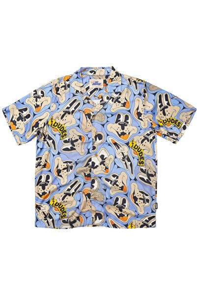 The Dudes BEARISH Μπλε Χαβανέζικο Πουκάμισο Πολύχρωμο XXXL