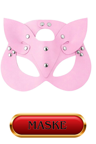 Sınırsız Market 16 Parça Fantazi Seti | Pembe Peluş Kelepçe, Zincirli Collar, Maske, Kırbaç, Paddle, Tüy, İp,