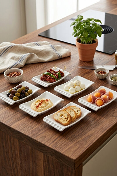 Keramika Selen White Presentation Plate 18 cm 6 Pieces