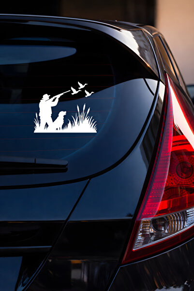 New Jargon Avcı Sticker – Kuş ve KöpeK Figürlü Sticker - Araba Motor Oto Stic...