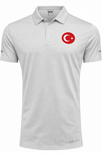 GHASSY CO. Turkish Flag Logo Polo Collar Lightweight Flexible Quick-Drying Fa...