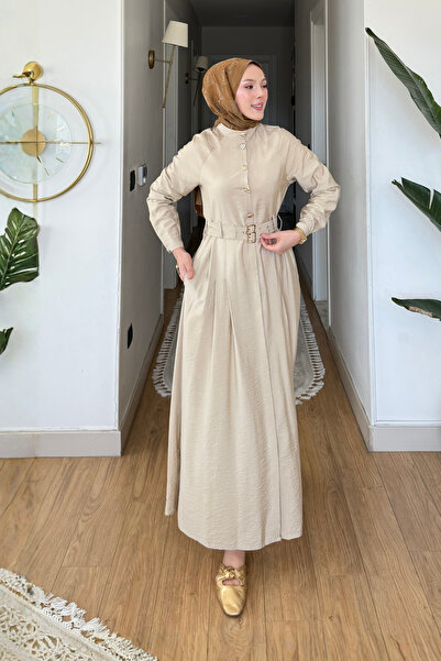 Tesettür Diyarı Φόρεμα Τεσεττούρ με διπλή ζώνη και πόρπες από ύφασμα μπαμπού ...