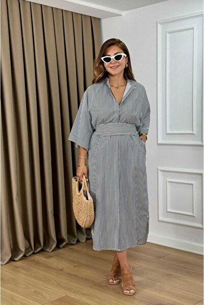 demlifashion ÇİZGİLİ ELBİSE