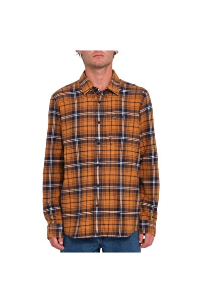 Volcom Καρό πουκάμισο με μακριά μανίκια Caden, καστανό-καφέ, L