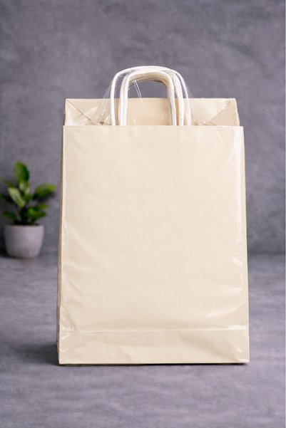 Atölye Kraft Krem Renk Kraft Çanta 25x12x31 cm 25 Adet