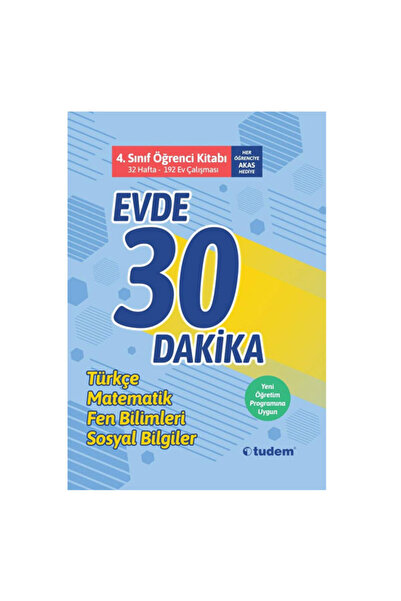 Tudem Yayınları 4 Sınıf Evde 30 Dakika Öğrenci Kitabı
