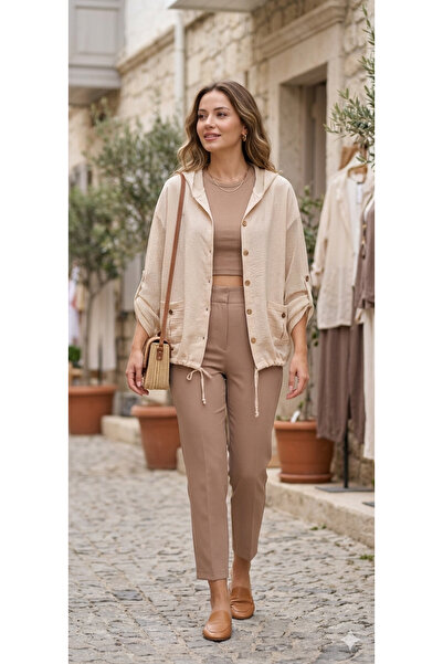 MODA Εποχιακό πουκάμισο με κουκούλα, με μανίκια και πλαϊνά με διχτυωτές λεπτο...