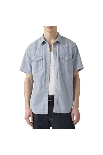 Levis ΑΝΔΡΙΚΟ ΤΖΙΝ ΠΟΥΚΑΜΙΣΟ ΣΤΥΛ ΓΕΝΤΑΛ - ΜΕ ΡΙΓΕΣ ΙΝΔΙΓΚΟ - ΜΕΓΕΘΟΣ L