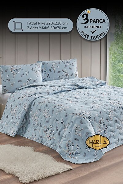 MARLA HOME Çift Kişilik Pike Takımı | Battal Boy | 220x230 cm | Çok Amaçlı Ya...