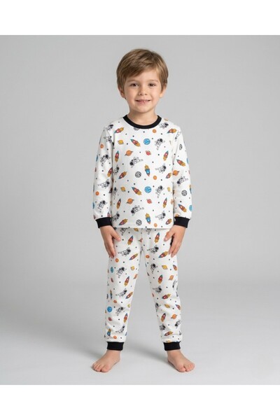 Egelite Boy's 6-9 Years Old Astronaut Printed Crew Neck Seasonal 100% Cotton ...