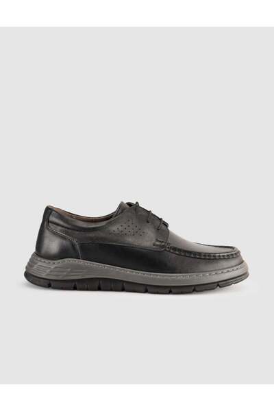 Cabani Γνήσιο δερμάτινο μαύρο ανδρικό casual sneaker παπούτσι