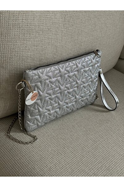 BAGLOVİS Τσάντα Clutch με Κεντημένα Αστέρια και Καπιτονέ Σχέδιο, με Λουράκι Α...