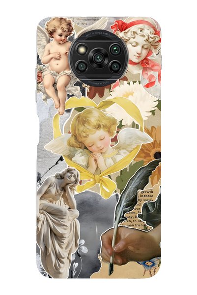 FLAMENKO Poco X3 Nfc / X3 Pro Compatible Angels and Sculpture Collage Pattern...