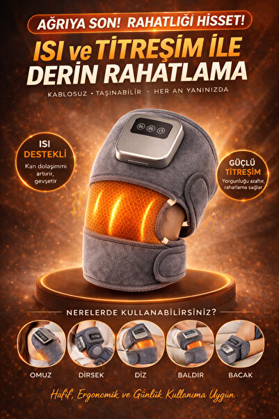 Merwish Isıtmalı ve Titreşimli Kablosuz Masaj Cihazı 1 Adet Tekli Diz Omuz Di...