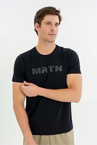 MARATON Regular Men's Crew Neck Black T-Shirt