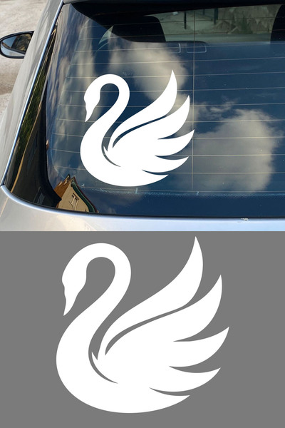 New Jargon Swan Figured Car Sticker - Elegant Swan Design - Auto Motor Sticke...