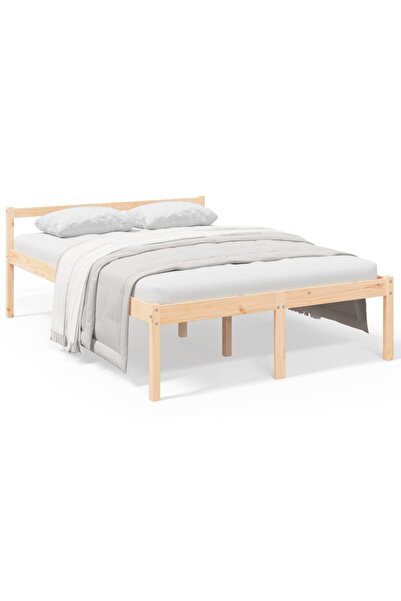 vidaxl Pat pentru seniori dublu mic, 120x190 cm, lemn masiv de pin