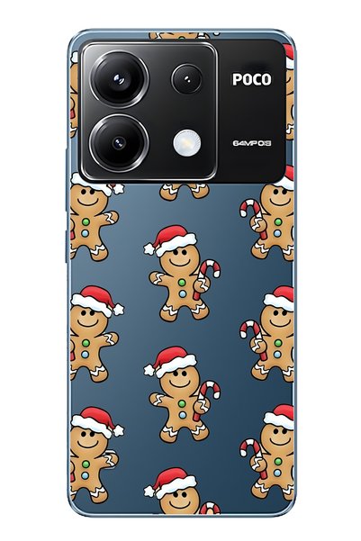 FLAMENKO حافظة هاتف شفافة بنمط ميني كيك متوافقة مع Poco X6 Pro