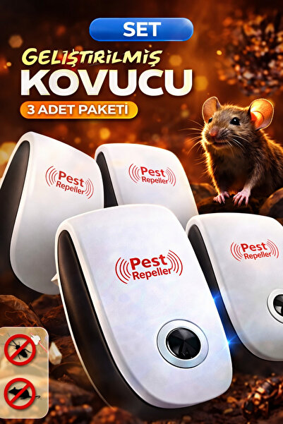 xolo 3 Adet Ultrasonik Haşere Kovucu Set 200m² Fare Sinek Böcek Kovucu PST101