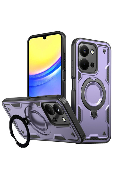 VERTEK Husa Υβριδική Θωράκιση MagRing Πολλαπλών Γωνιών για Xiaomi Redmi 15C, Mov