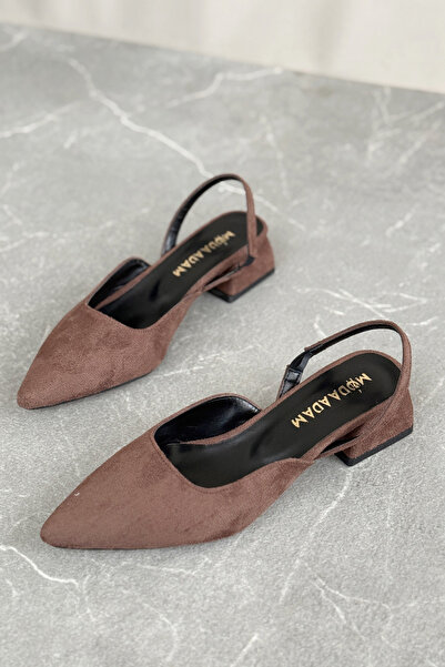 GOFFSHOES Γυναικεία παπούτσια Monaco με χαμηλό τακούνι - Καφέ-Σουέντ