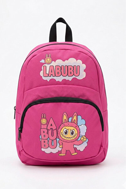 TOFİSA Γυναικείο σακίδιο πλάτης με ροζ στάμπα - 28311-PINK