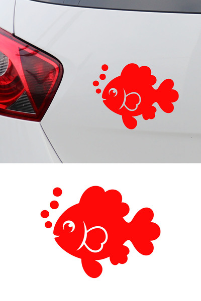 New Jargon Fish Sticker – Car Sticker with Cute Fish Figure - Motor Car Stick...