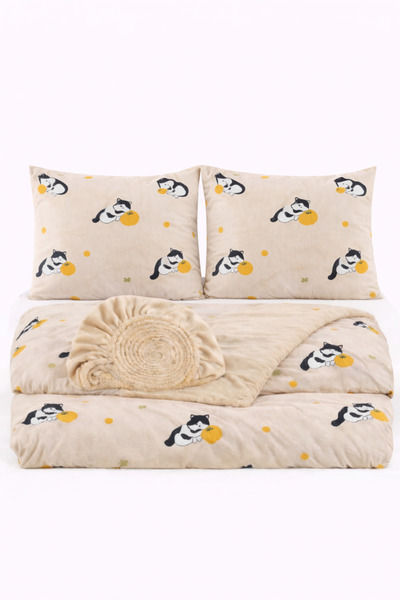 İQON Σετ Παπλωματοθήκη με Ελαστικά Σεντόνια Διπλό BLKBGI-243 OTLT