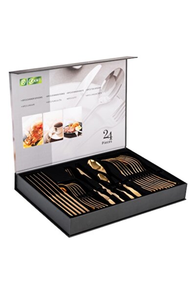 RAWI Σετ μαχαιροπίρουνων 24 τεμαχίων – Κομψό χρυσό φινίρισμα