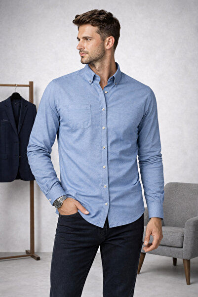 YAKAMEL Men's Long Sleeve Full Button Anti-Sweat/Anti-Stain Interlog Premium ...