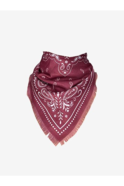 Bolder Eșarfă mini vintage din bumbac - Roșu Claret - 45cm*45cm