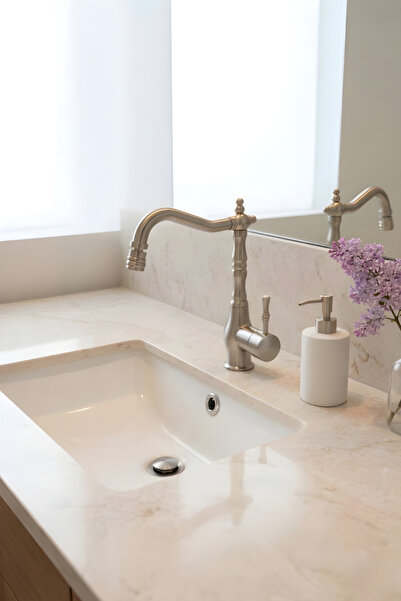 DUREVO Retro Bathroom Sink Faucet Rustic - Antique Sink Fixture with Swivel Head - Stainless Steel Inox