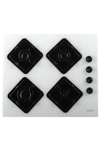 Alveus 3’lü Ankastre Set Beyaz Modern (Cam Ocak + 8 Fonksiyon Fırın + Davlumbaz)