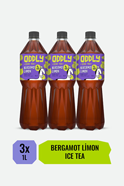 ODDLY Bergamot & Limon Ice Tea - 0gr şeker ve kalorisiz 3x1 litre Soğuk Çay