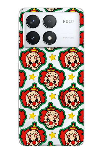 Poco F6 Pro Compatible Clown Pattern Transparent Phone Case