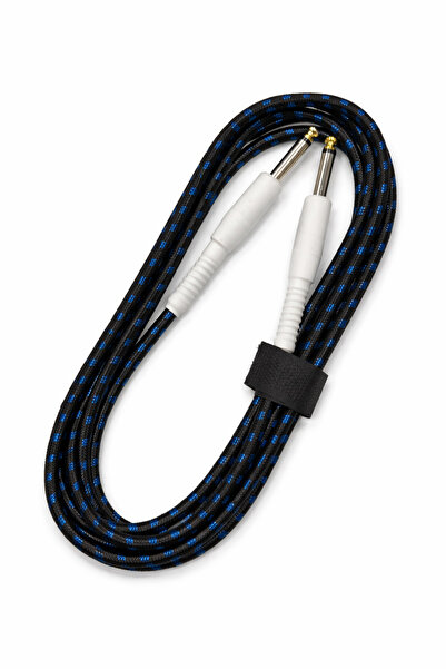 YANKI EC-3BL Καλώδιο οργάνων 3 μέτρων Μπλε - Καλώδιο κιθάρας Jack με σπειροει...