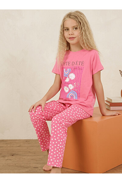 vitmo Κοριτσίστικο κοντομάνικο σετ πιτζάμες από 100% βαμβάκι Sunshine