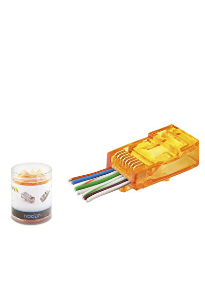 naque موصل Cat6 Ez Rj45 - 100 قطعة برتقالية / في صندوق بلاستيكي خاص ND2405