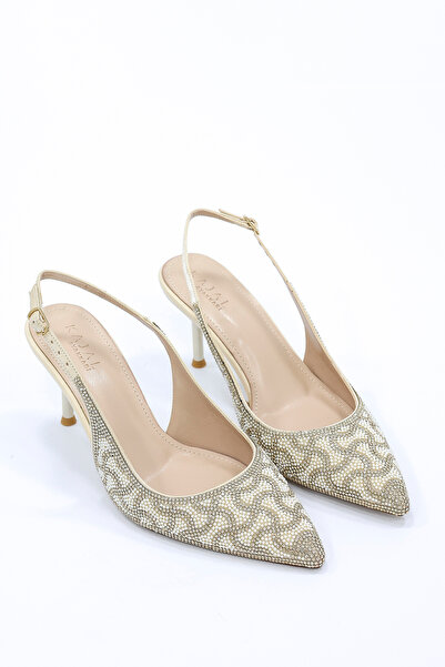 kajal ayakkabı RS 17315 Στιλέτο με πέτρινη λεπτομέρεια και ζώνη στην πλάτη